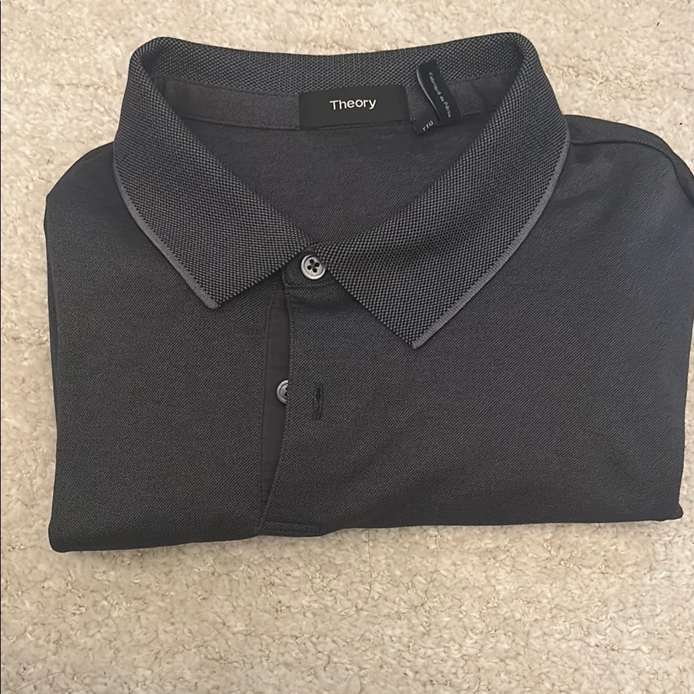 Classic Black Polo Shirt with Contrast Collar